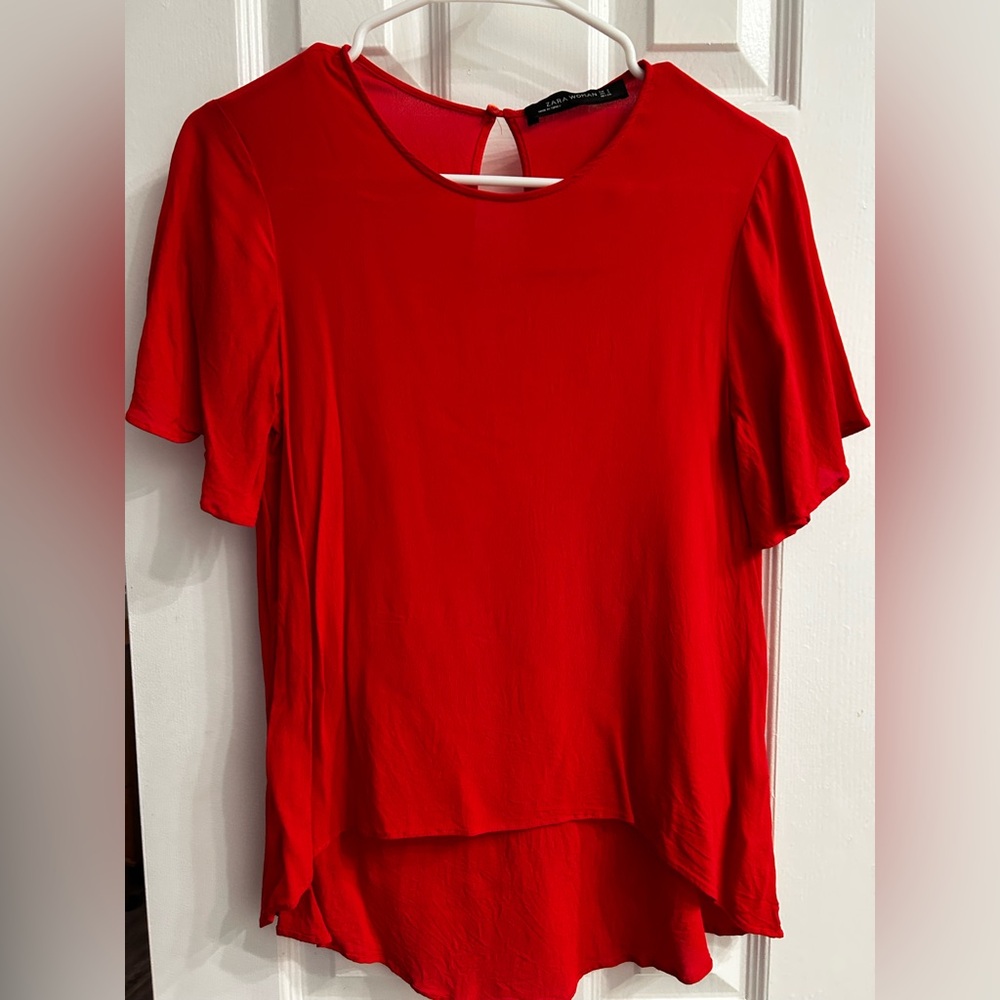 Zara Vibrant Red blouse